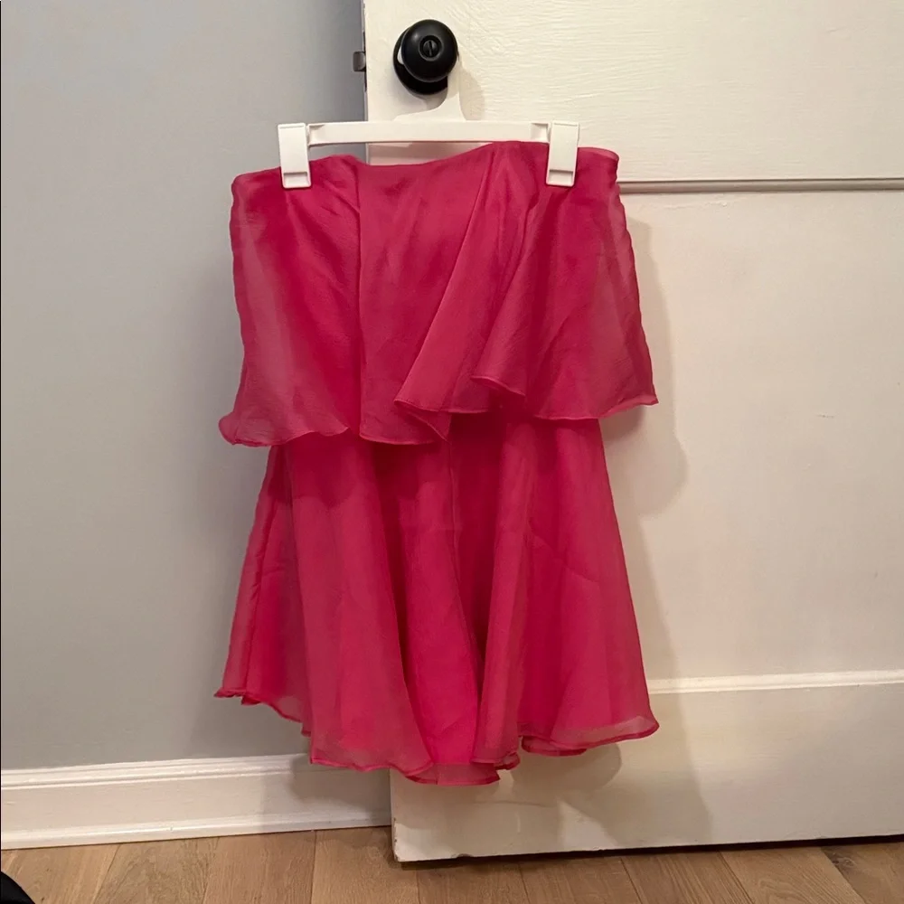 Pink Strapless Ruffled Romper - Picture 3 of 3